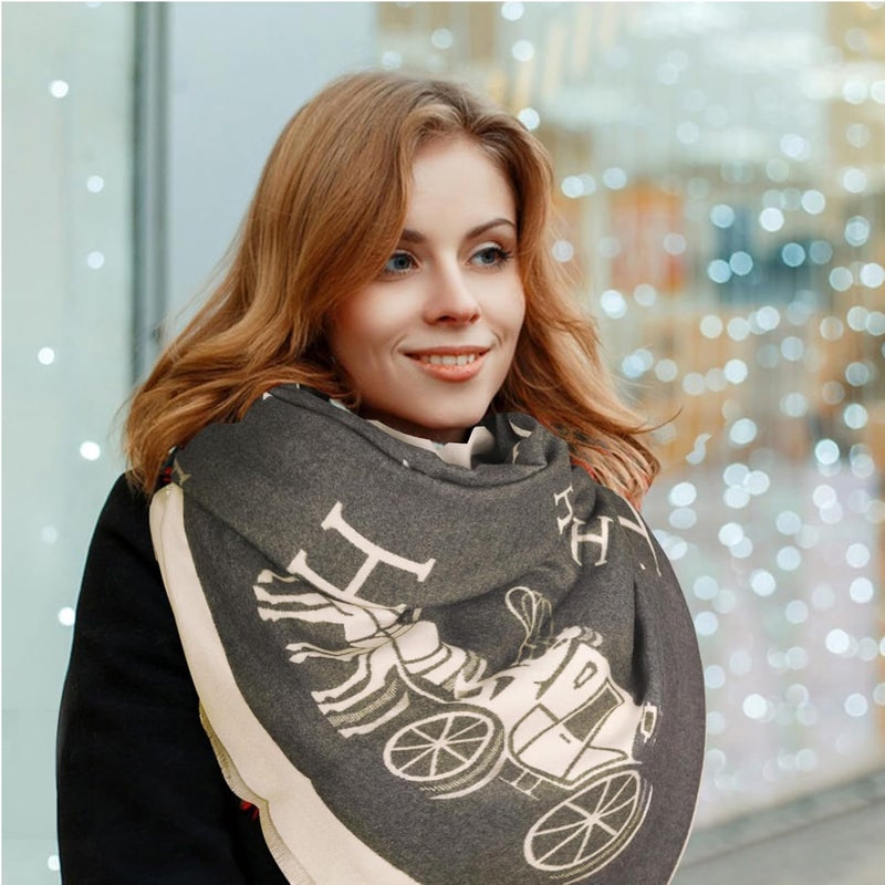 EXTREE Scarfs for Women Pashmina Silky Shawl Wrap for Evening Dressing Blanket Open Front Poncho Cape - Image 5